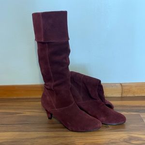 Suede knee high boots